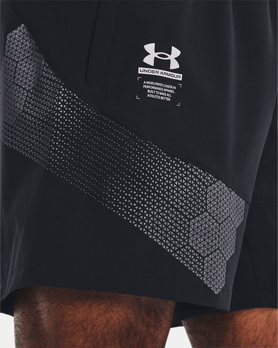 Men's UA ArmourPrint Woven Shorts, Black, pdpMainDesktop image number 3